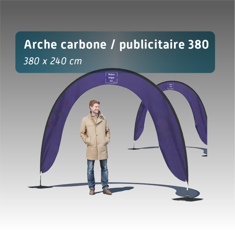 Arche Publicitaire Carbone 550 x 340 cm – Structure Fibre de Carbone XXL Personnalisable